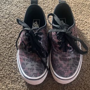 Kids metallic leopard vans with laces, size 1.5